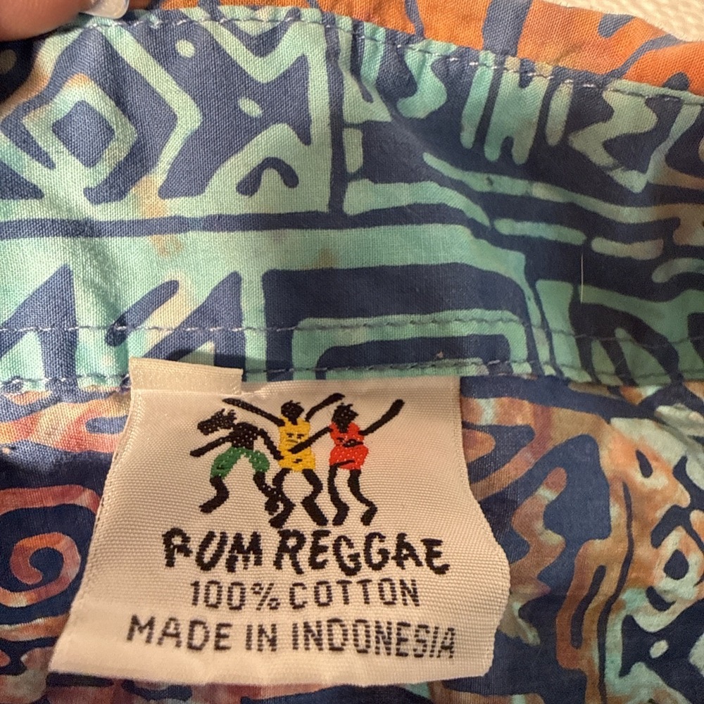 Rum Reggae Shirt Men XL Hawaiian Aloha Colorful Short Sleeve - Picture 3 of 8